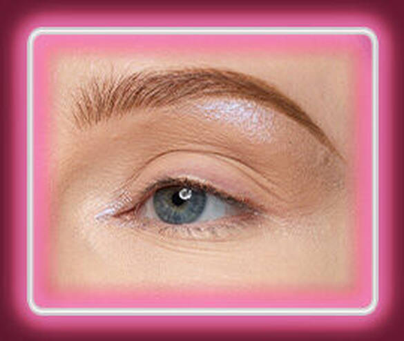 Close-up of an eye with NYX Professional Makeup Lid Lingerie Cream Eye Pigment in 10 Lacy Lilac applied to the inner corner and brow bone.