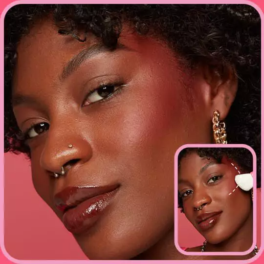 NYX Professional Makeup Buttermelt Blush in shade 10 Back and Butta tutorial showing blush placement along the cheekbones for a lifted look