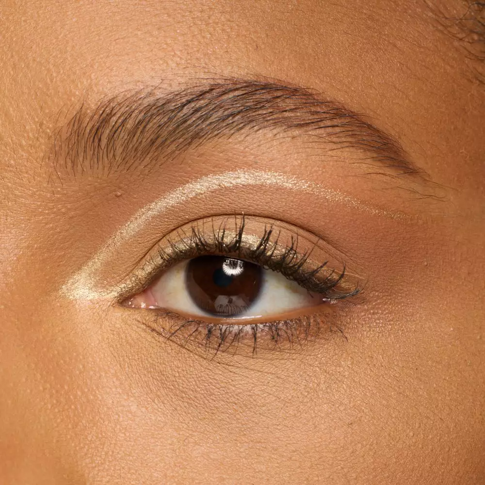Makeup look in gold metallic shades