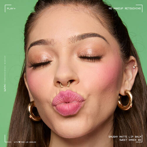 Model pouting, showing soft and hydrated lips
