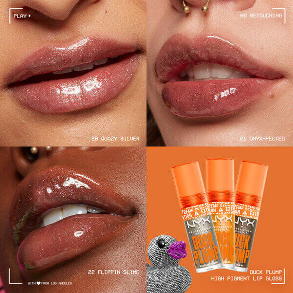 Duck Plump Plumping Lip Gloss now in three new holographic toppers! 