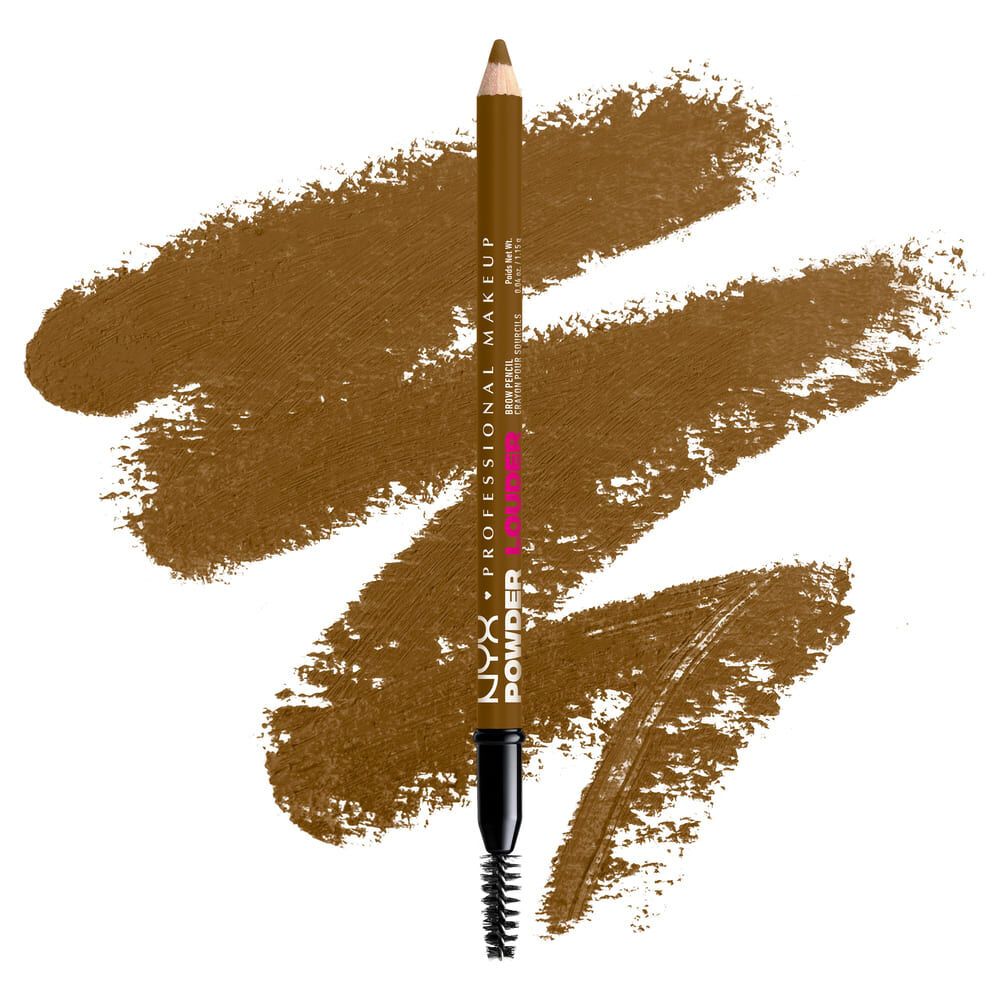 A product shot of NYX’s Powder Louder Brow Pencil.