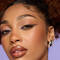 close-up of model’s face showcasing cat eyeliner look using pencil eyeliner